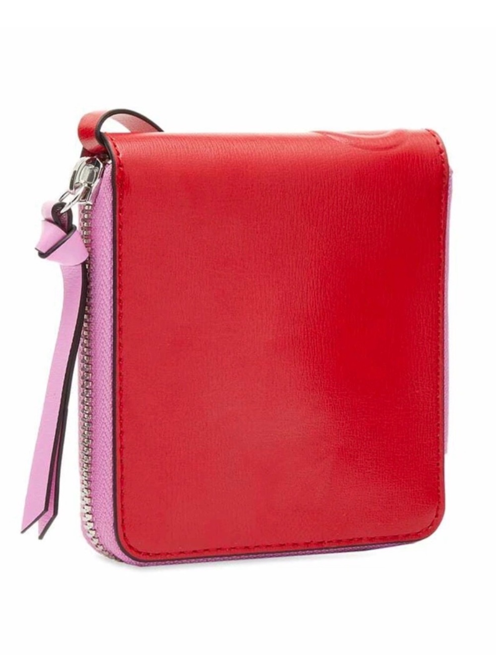 GANNI Red & Pink Zip Around Wallet - Picture 2 of 15